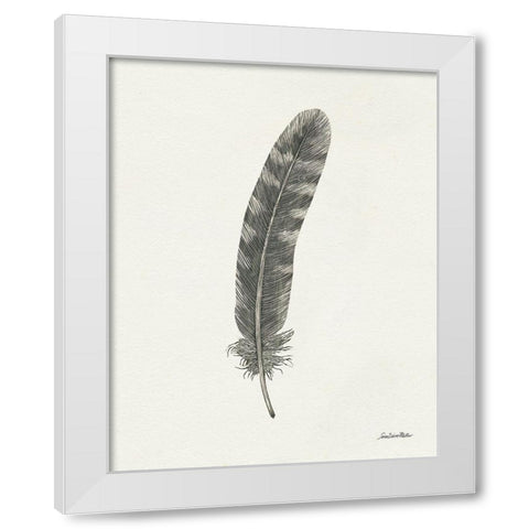 Springtime Feather I White Modern Wood Framed Art Print by Miller, Sara Zieve