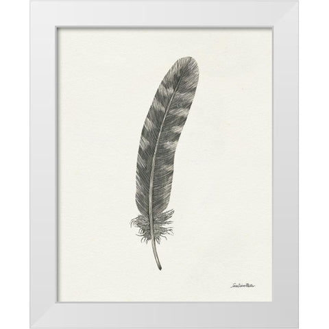 Springtime Feather I White Modern Wood Framed Art Print by Miller, Sara Zieve