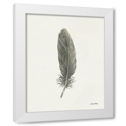 Springtime Feather II White Modern Wood Framed Art Print by Miller, Sara Zieve