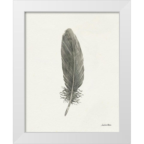 Springtime Feather II White Modern Wood Framed Art Print by Miller, Sara Zieve