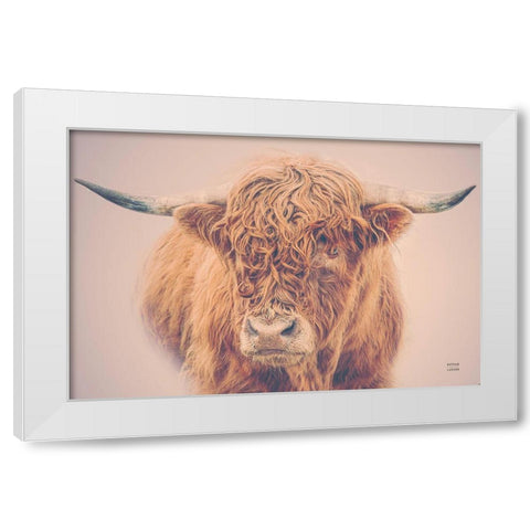 Highland in the Winter Fog White Modern Wood Framed Art Print by Larson, Nathan