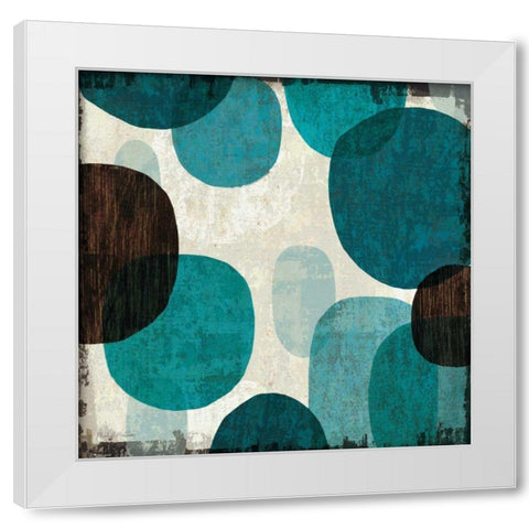Blue Drips I White Modern Wood Framed Art Print by Mullan, Michael