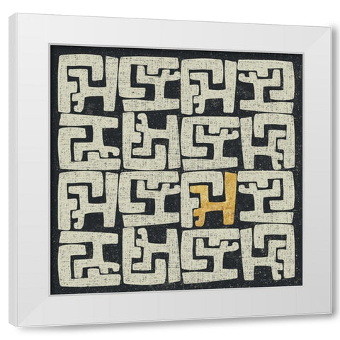 Kuba Play II Gold White Modern Wood Framed Art Print by Warrick, Cheryl