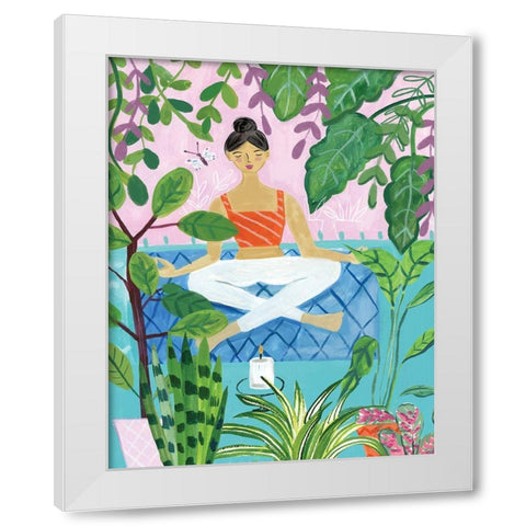 Yoga with Plants II White Modern Wood Framed Art Print by Zaman, Farida