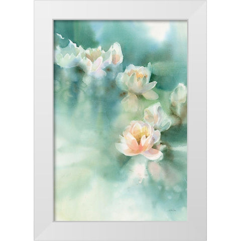 Water Lily I White Modern Wood Framed Art Print by Pete, Katrina