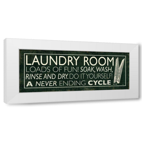 Laundry Room I White Modern Wood Framed Art Print by Pela Studio