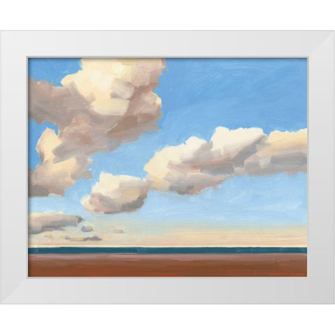 Seascape III White Modern Wood Framed Art Print by Wiens, James