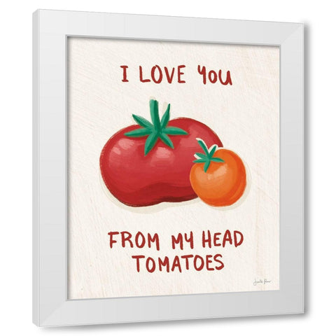 Tomato Toss I White Modern Wood Framed Art Print by Penner, Janelle