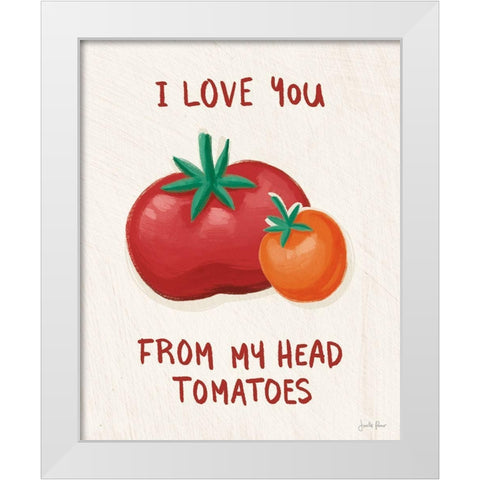 Tomato Toss I White Modern Wood Framed Art Print by Penner, Janelle