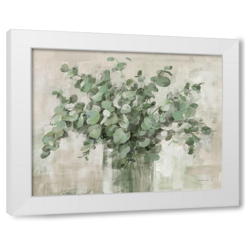 Scented Eucalyptus Neutral White Modern Wood Framed Art Print by Nai, Danhui