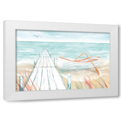 Ocean Breeze II White Modern Wood Framed Art Print by June, Dina