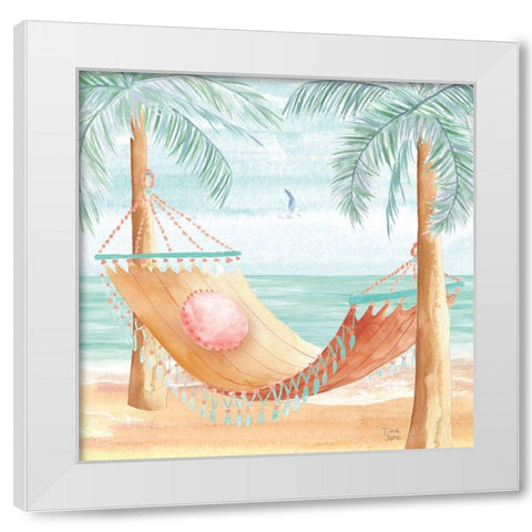 Ocean Breeze III White Modern Wood Framed Art Print by June, Dina