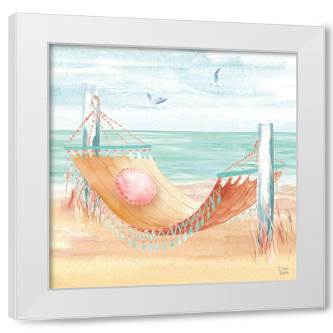 Ocean Breeze V White Modern Wood Framed Art Print by June, Dina