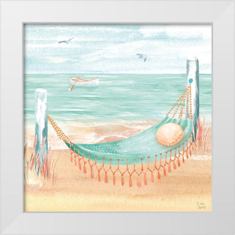 Ocean Breeze VI White Modern Wood Framed Art Print by June, Dina