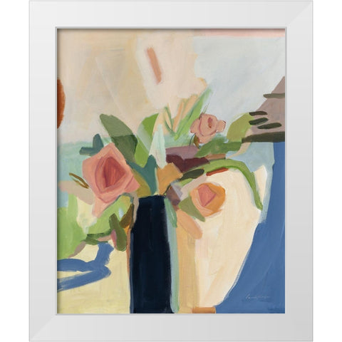 Black Vase White Modern Wood Framed Art Print by Munger, Pamela