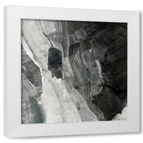 Rocky Ravine BW White Modern Wood Framed Art Print by Hristova, Albena