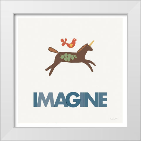 Imagine White Modern Wood Framed Art Print by Charro, Mercedes Lopez