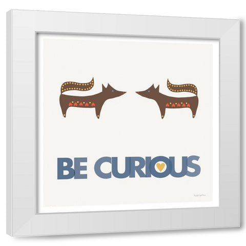 Curious White Modern Wood Framed Art Print by Charro, Mercedes Lopez