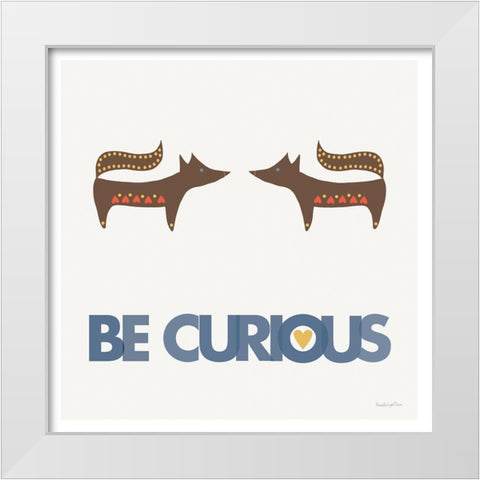 Curious White Modern Wood Framed Art Print by Charro, Mercedes Lopez