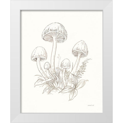 Nature Sketchebook IX White Modern Wood Framed Art Print by Nai, Danhui