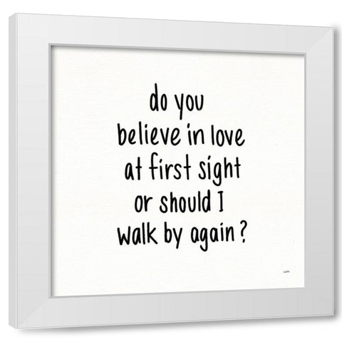 Pickup Lines I White Modern Wood Framed Art Print by York, Leah