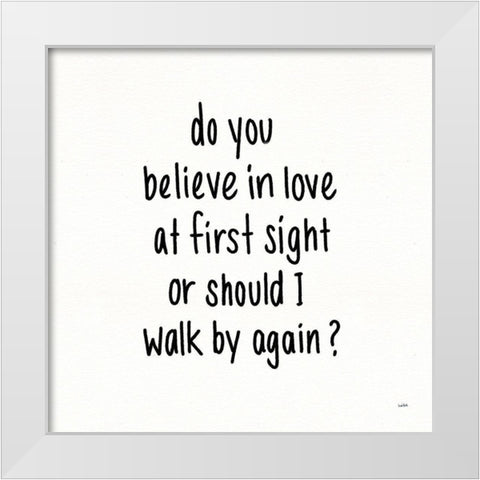 Pickup Lines I White Modern Wood Framed Art Print by York, Leah