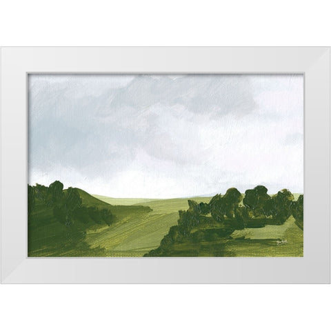 Country Lane Blue Sky White Modern Wood Framed Art Print by Mack, Lynn