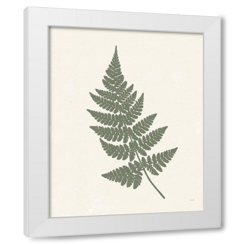 Forest Shadows I Green on Cream Crop White Modern Wood Framed Art Print by Hershey, Moira