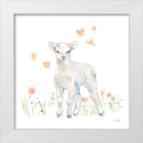 Spring Lambs II White Modern Wood Framed Art Print by Pete, Katrina