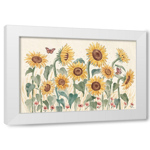 Sunflower Season I Bright White Modern Wood Framed Art Print by Penner, Janelle
