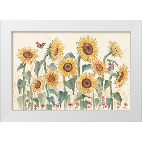 Sunflower Season I Bright White Modern Wood Framed Art Print by Penner, Janelle
