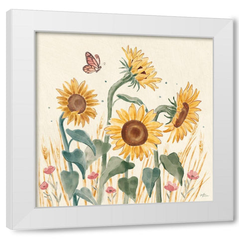 Sunflower Season II Bright White Modern Wood Framed Art Print by Penner, Janelle