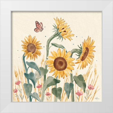 Sunflower Season II Bright White Modern Wood Framed Art Print by Penner, Janelle