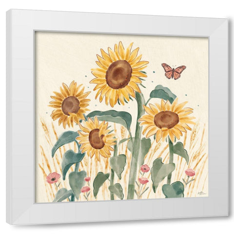 Sunflower Season III Bright White Modern Wood Framed Art Print by Penner, Janelle