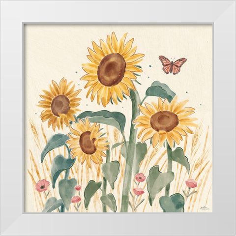 Sunflower Season III Bright White Modern Wood Framed Art Print by Penner, Janelle