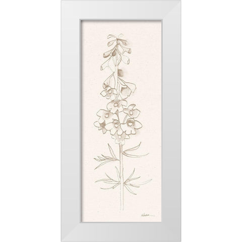 Delphinium I White Modern Wood Framed Art Print by Novak, Shirley