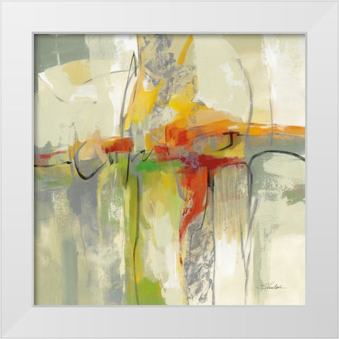 Joyful Tune White Modern Wood Framed Art Print by Vassileva, Silvia