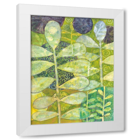Rising Green III White Modern Wood Framed Art Print by Lovell, Kathrine