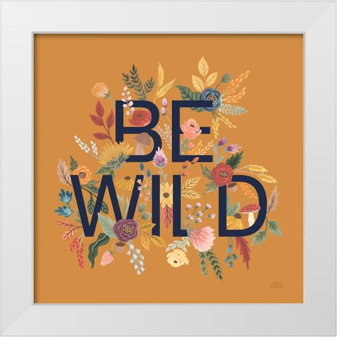 Harvest Garden II Dark Blue Letters White Modern Wood Framed Art Print by Marshall, Laura