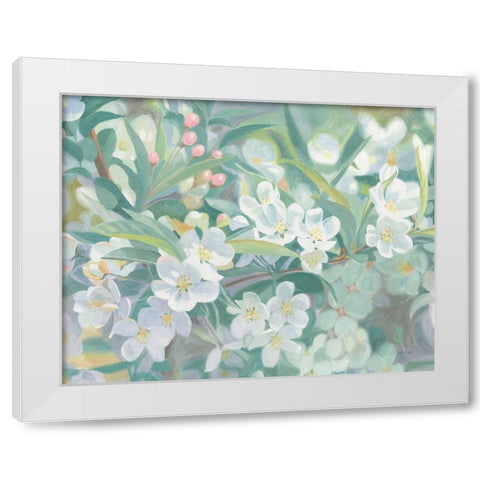 Blossoms White Modern Wood Framed Art Print by Wiens, James