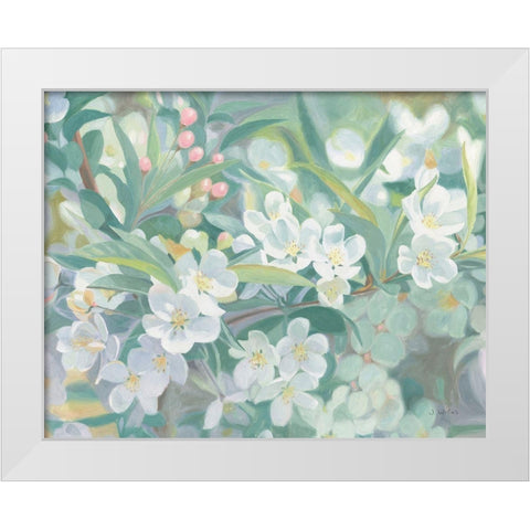 Blossoms White Modern Wood Framed Art Print by Wiens, James