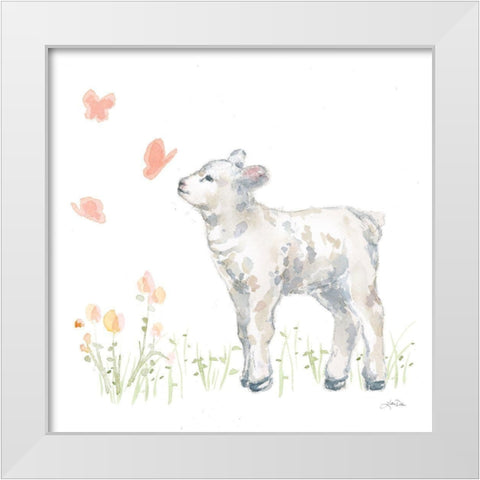 Spring Lamb IV White Modern Wood Framed Art Print by Pete, Katrina
