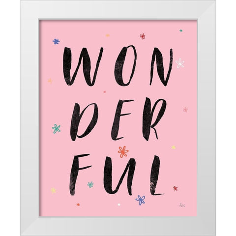 Colorful Bold Words I White Modern Wood Framed Art Print by Marshall, Laura