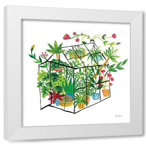 Greenhouse Blooming V White Modern Wood Framed Art Print by Zaman, Farida