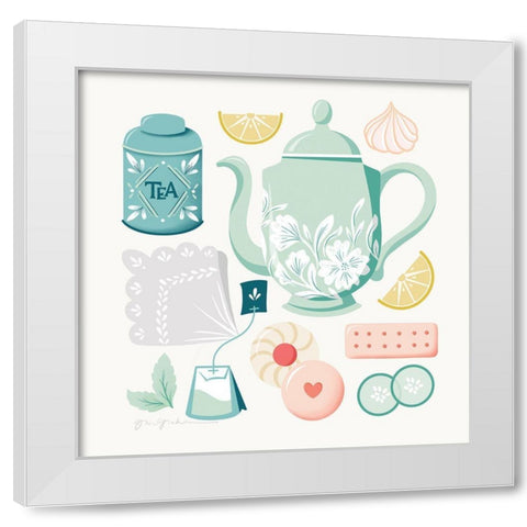 Tea Time IV White Modern Wood Framed Art Print by Graham, Gia