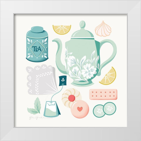 Tea Time IV White Modern Wood Framed Art Print by Graham, Gia