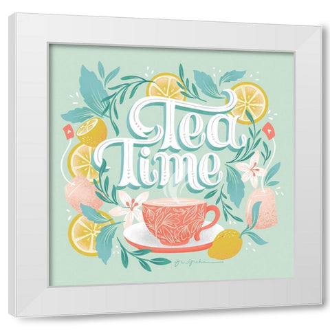 Tea Time V White Modern Wood Framed Art Print by Graham, Gia