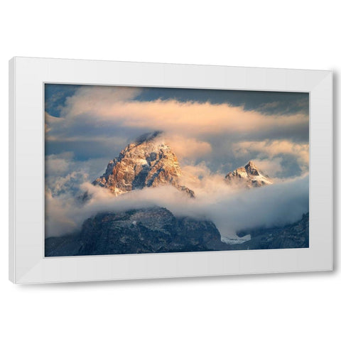 Grand Teton Clouds Color White Modern Wood Framed Art Print by Majchrowicz, Alan