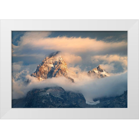 Grand Teton Clouds Color White Modern Wood Framed Art Print by Majchrowicz, Alan