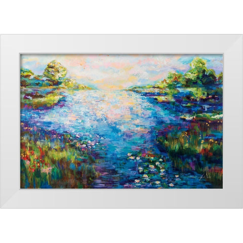 Monet Day White Modern Wood Framed Art Print by Vertentes, Jeanette